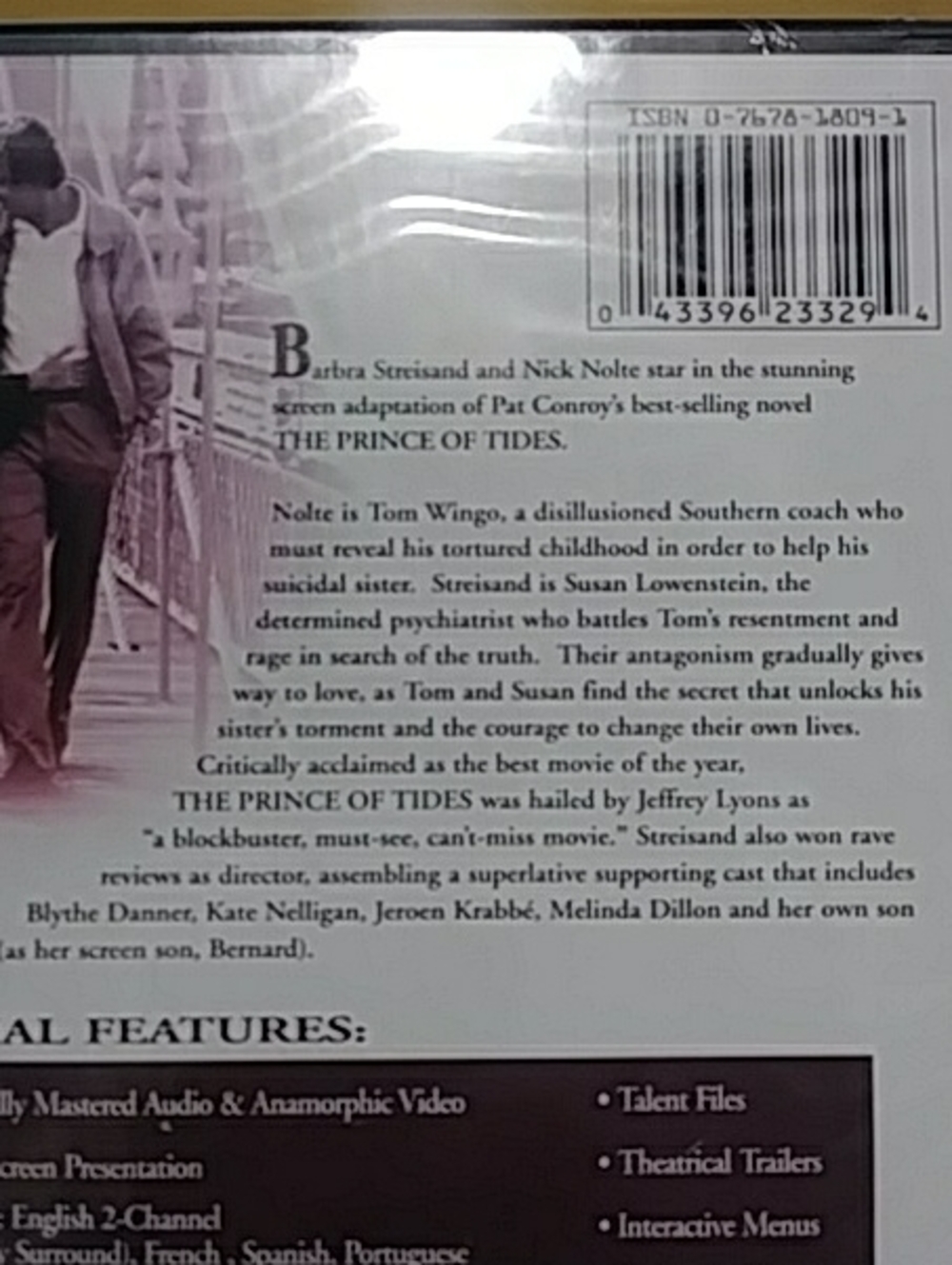 The Prince of Tides dvd. Barbra Streisand and Nick Nolte - Picture 3 of 4